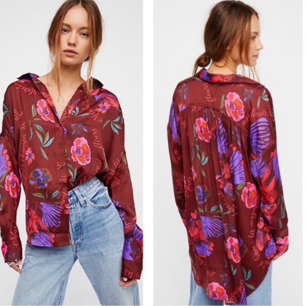 Free People Floral Blouse